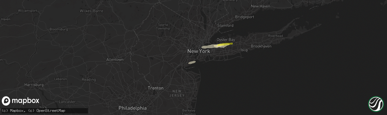 Hail map in Staten Island, NY on July 25, 2022