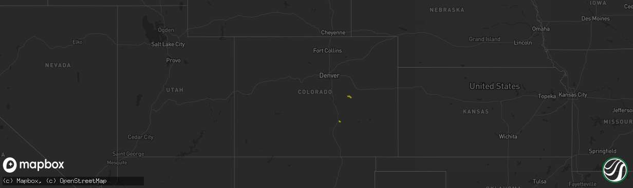 Hail map in Colorado on July 25, 2023