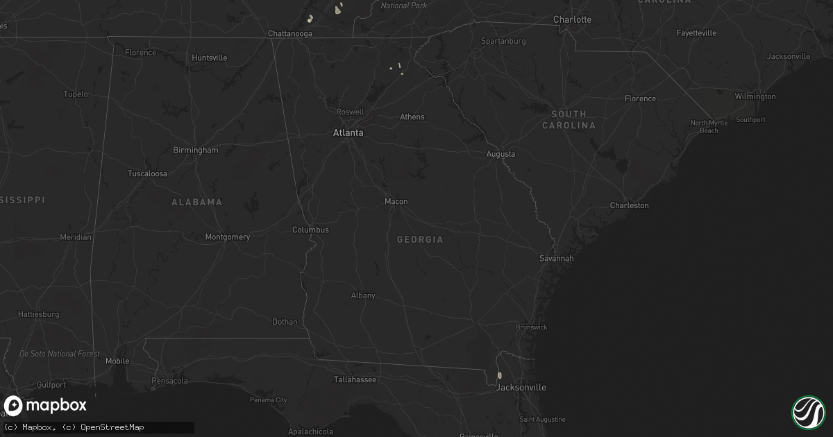 Hail map in Georgia on July 25, 2023