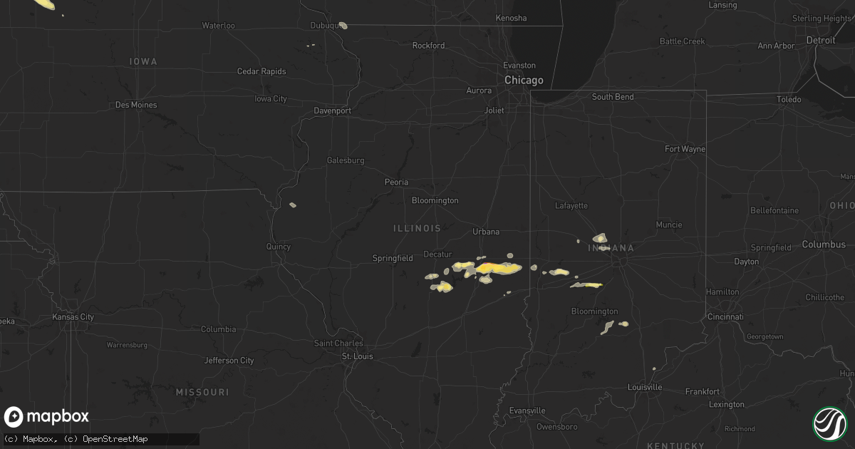 Hail map in Illinois on July 25, 2023