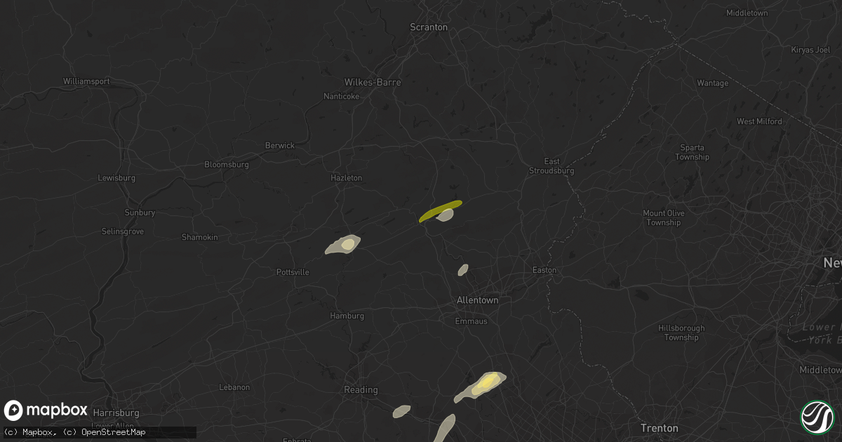 Hail map in Lehighton, PA on July 25, 2023