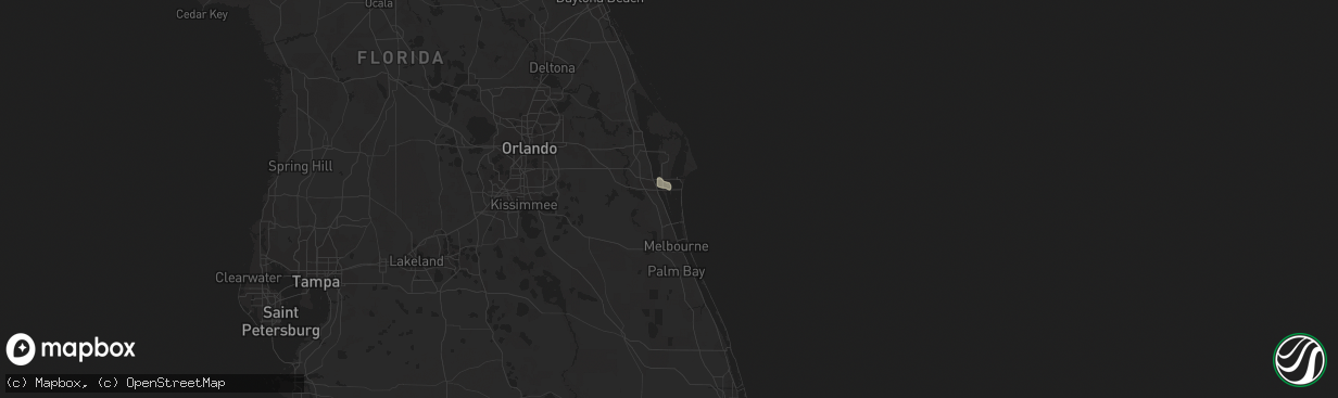 Hail map in Merritt Island, FL on July 25, 2023