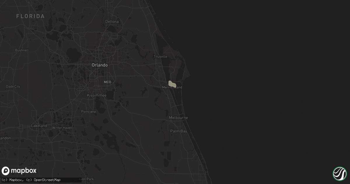Hail map in Merritt Island, FL on July 25, 2023