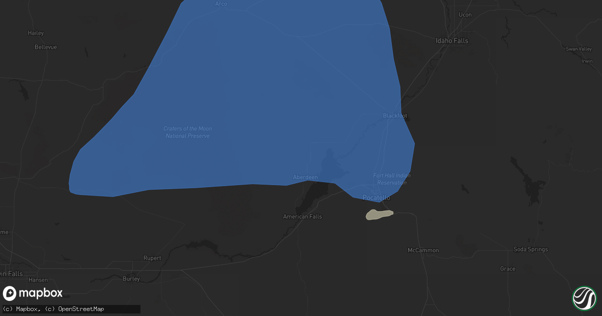 Hail map in Aberdeen, ID on July 25, 2024