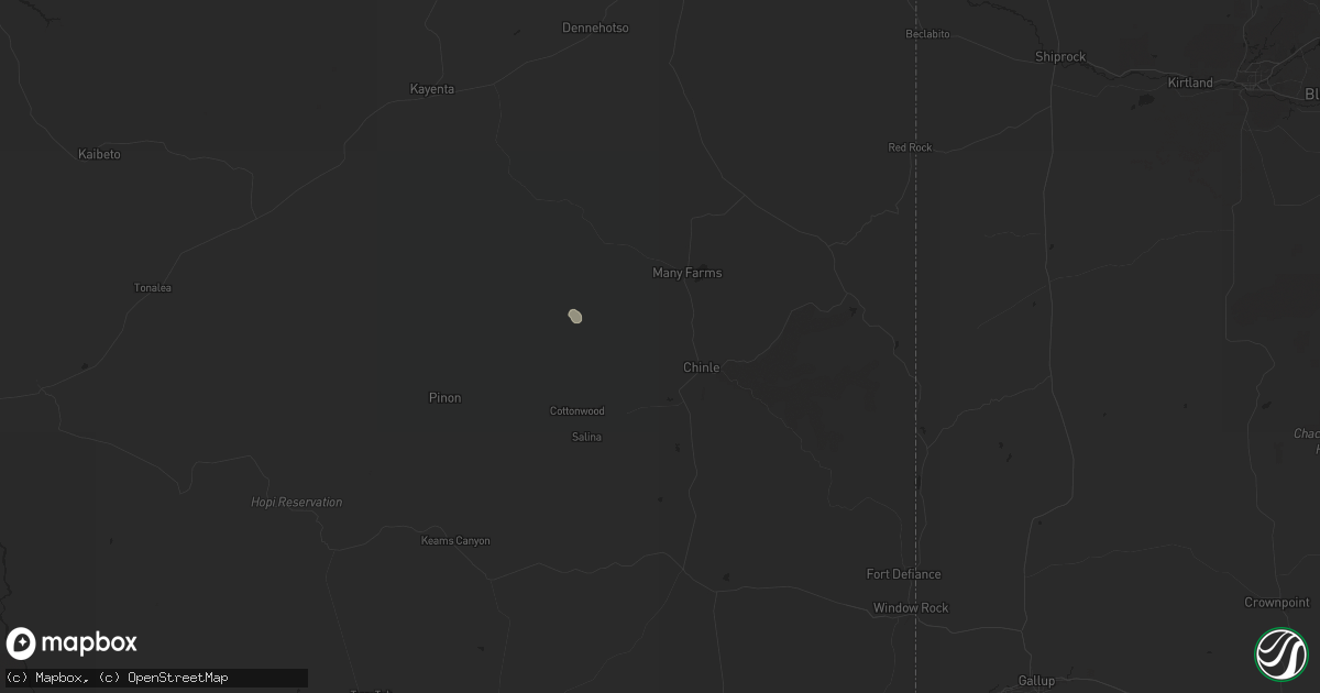 Hail map in Chinle, AZ on July 25, 2024