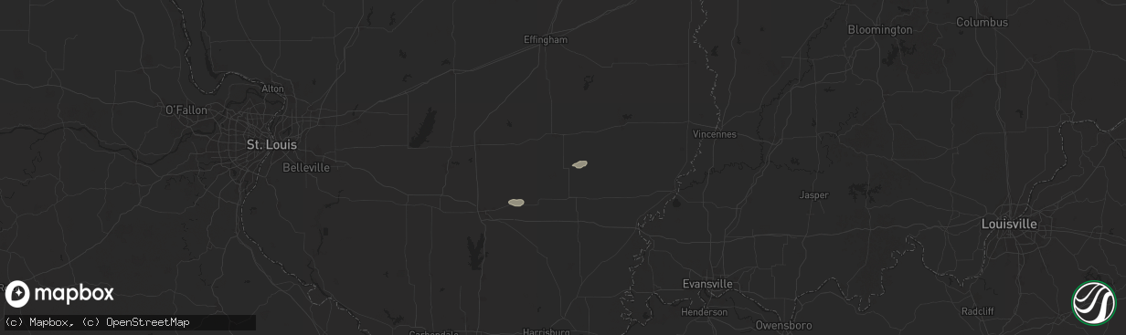 Hail map in Cisne, IL on July 25, 2024