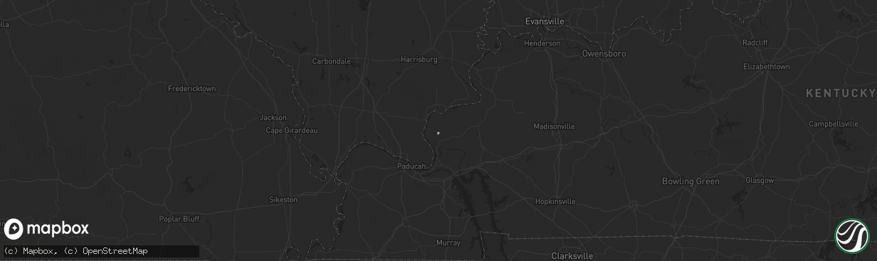 Hail map in Hampton, KY on July 25, 2024