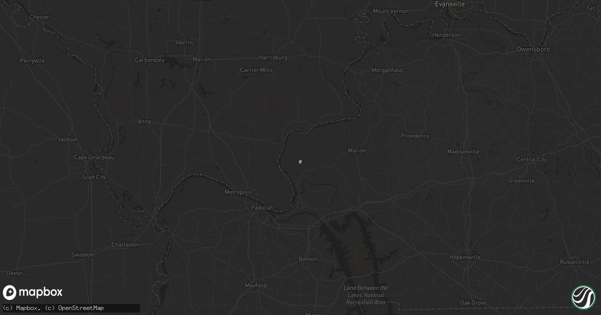 Hail map in Hampton, KY on July 25, 2024