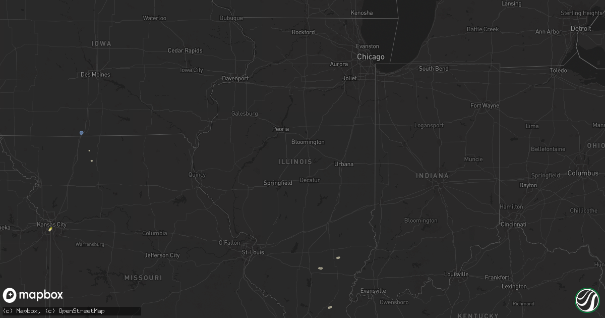 Hail map in Illinois on July 25, 2024