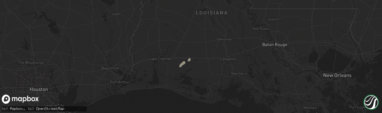 Hail map in Jennings, LA on July 25, 2024