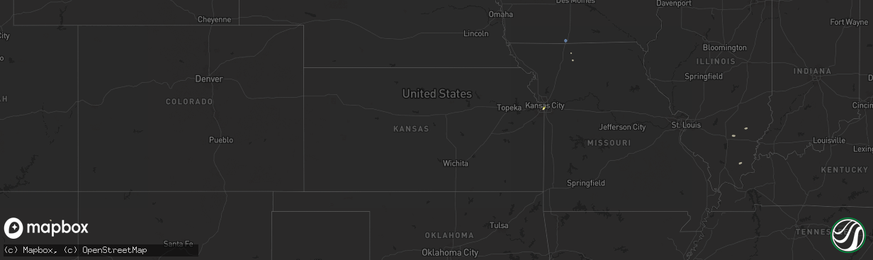 Hail map in Kansas on July 25, 2024