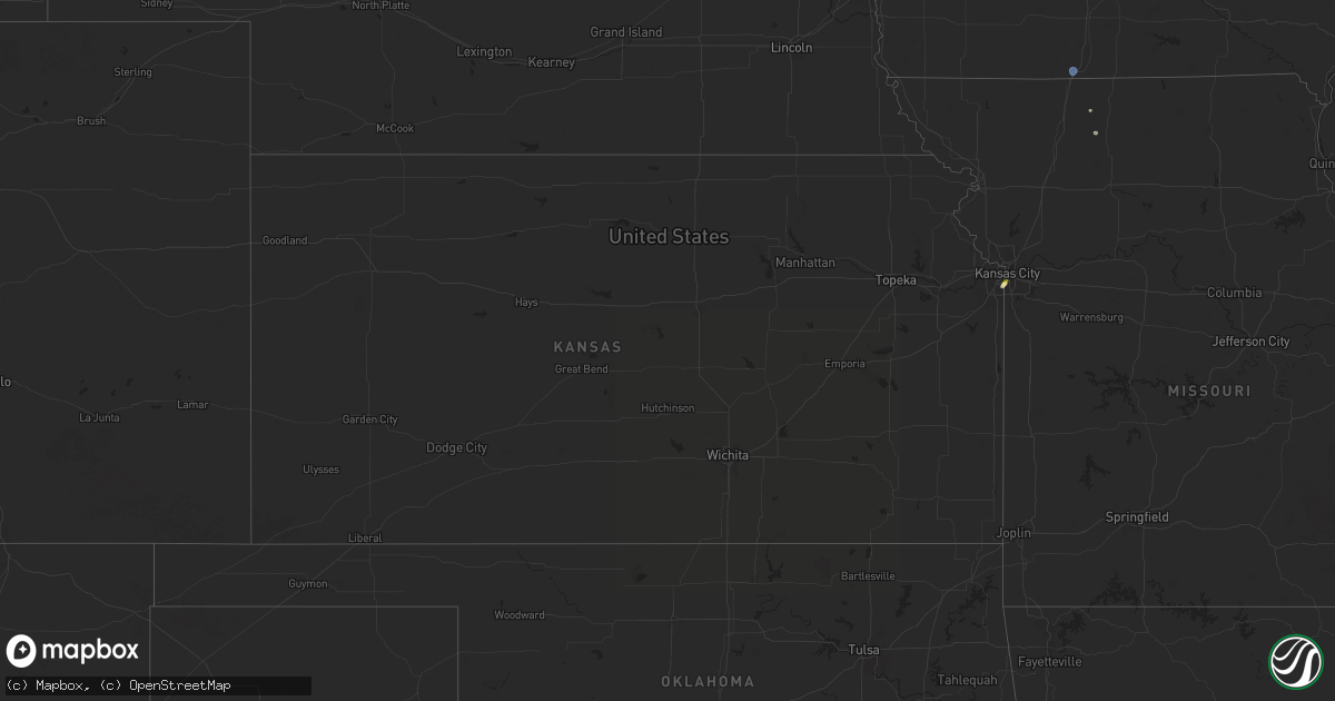 Hail map in Kansas on July 25, 2024
