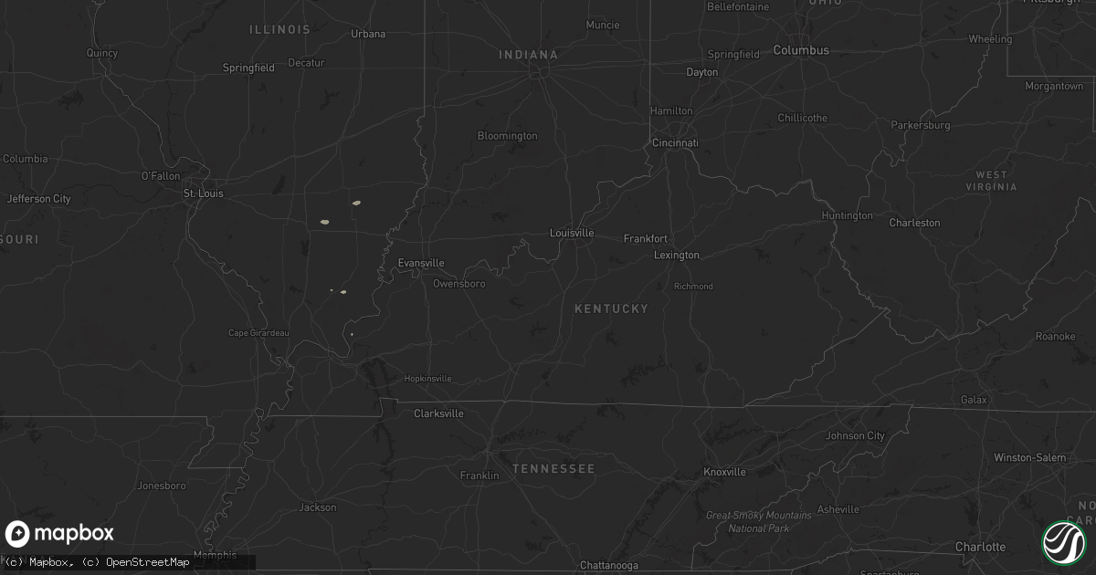 Hail map in Kentucky on July 25, 2024