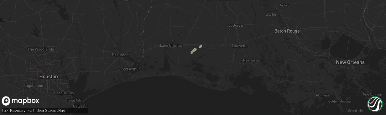 Hail map in Lake Arthur, LA on July 25, 2024