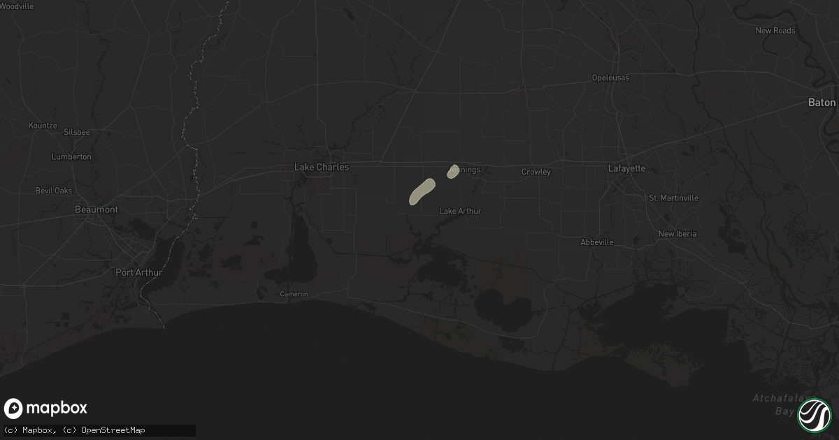 Hail map in Lake Arthur, LA on July 25, 2024