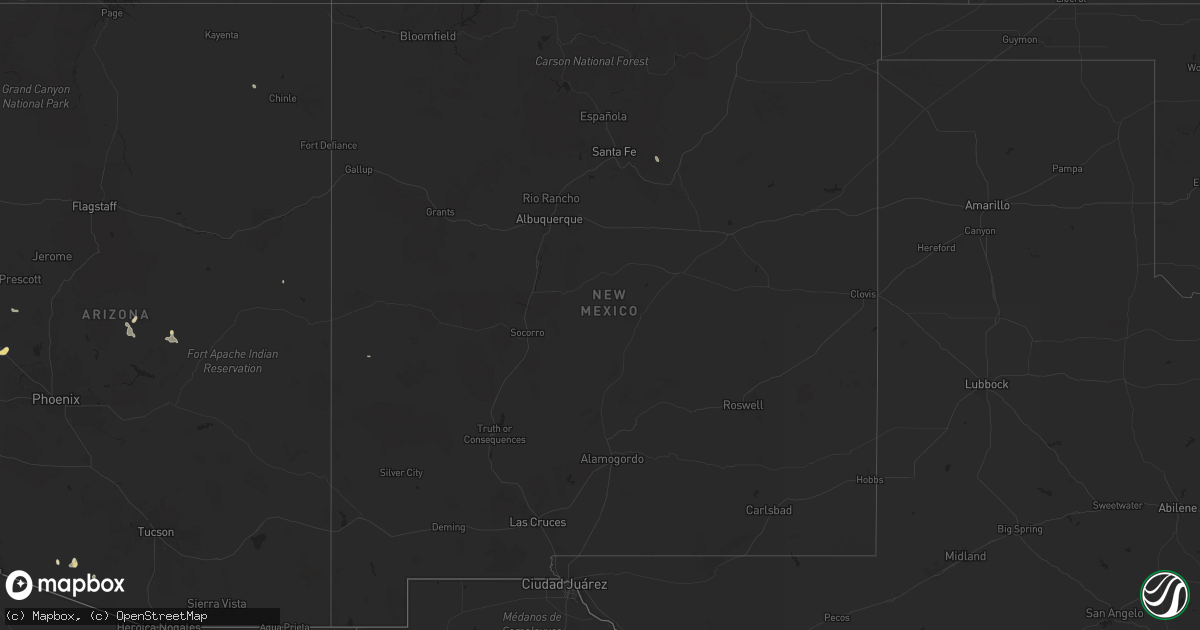 Hail map in New Mexico on July 25, 2024