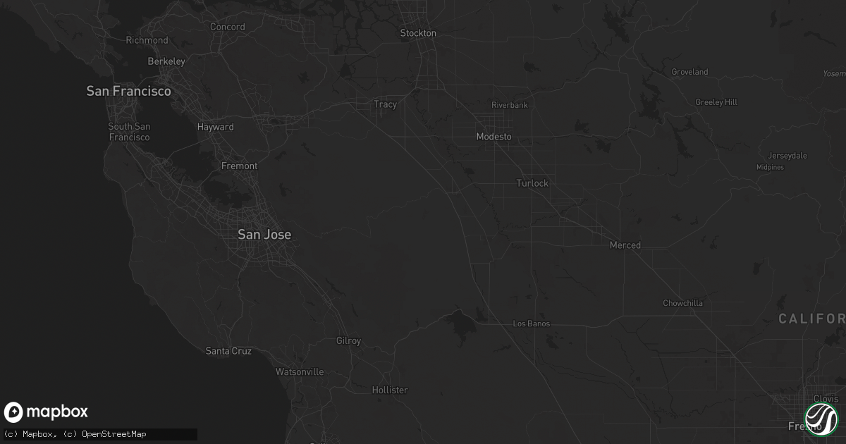 Hail map in Patterson, CA on July 25, 2024