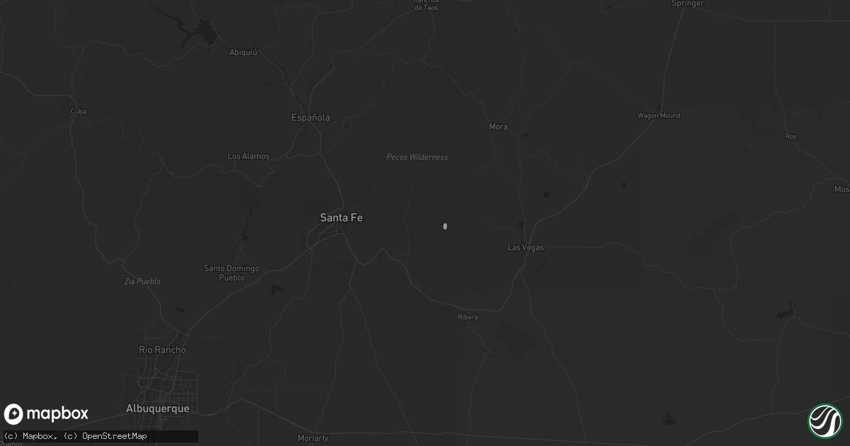 Hail map in Pecos, NM on July 25, 2024
