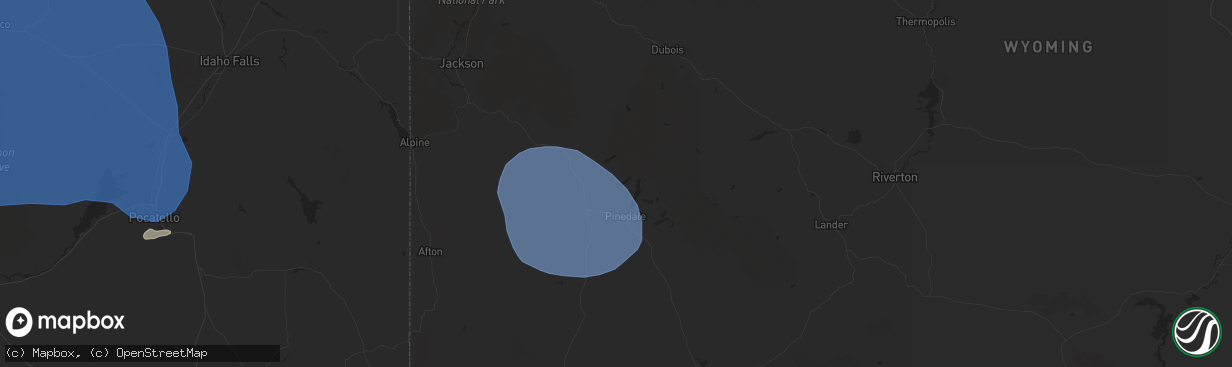 Hail map in Pinedale, WY on July 25, 2024