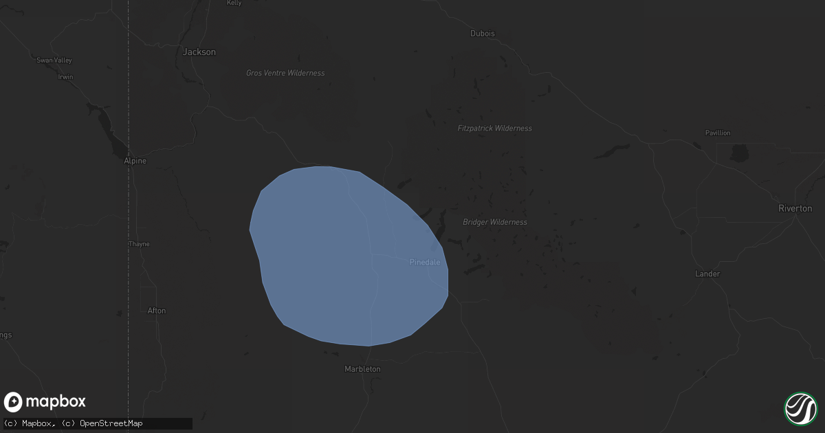 Hail map in Pinedale, WY on July 25, 2024