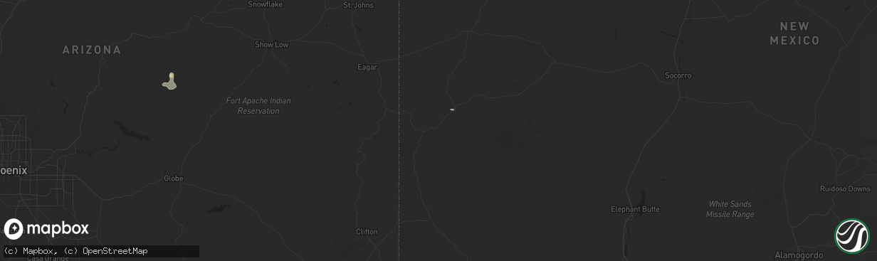 Hail map in Reserve, NM on July 25, 2024