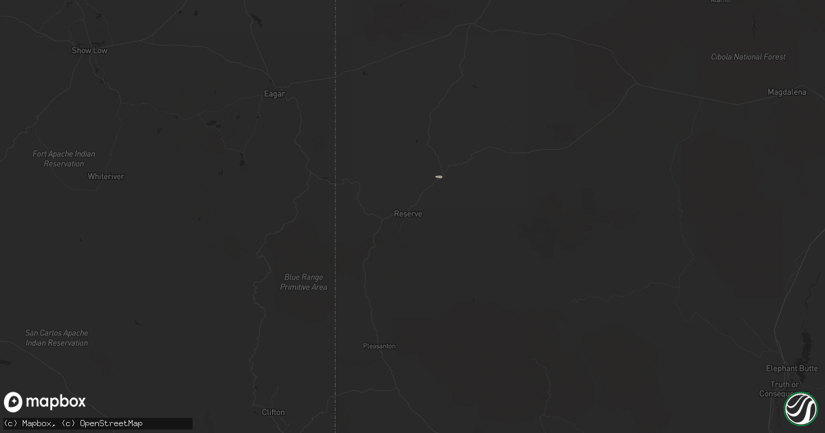 Hail map in Reserve, NM on July 25, 2024