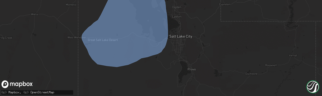 Hail map in Tooele, UT on July 25, 2024