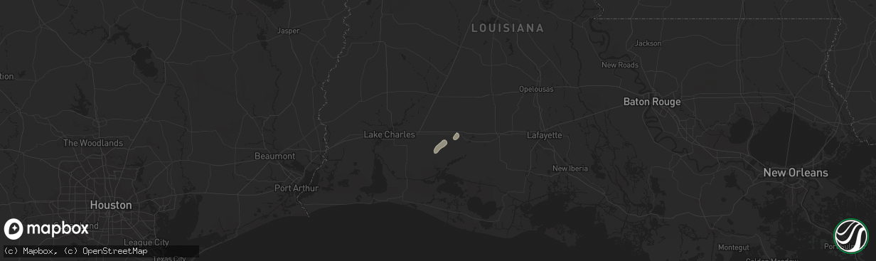 Hail map in Welsh, LA on July 25, 2024