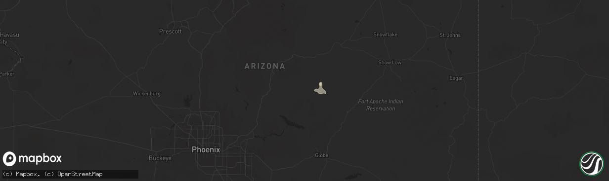 Hail map in Young, AZ on July 25, 2024