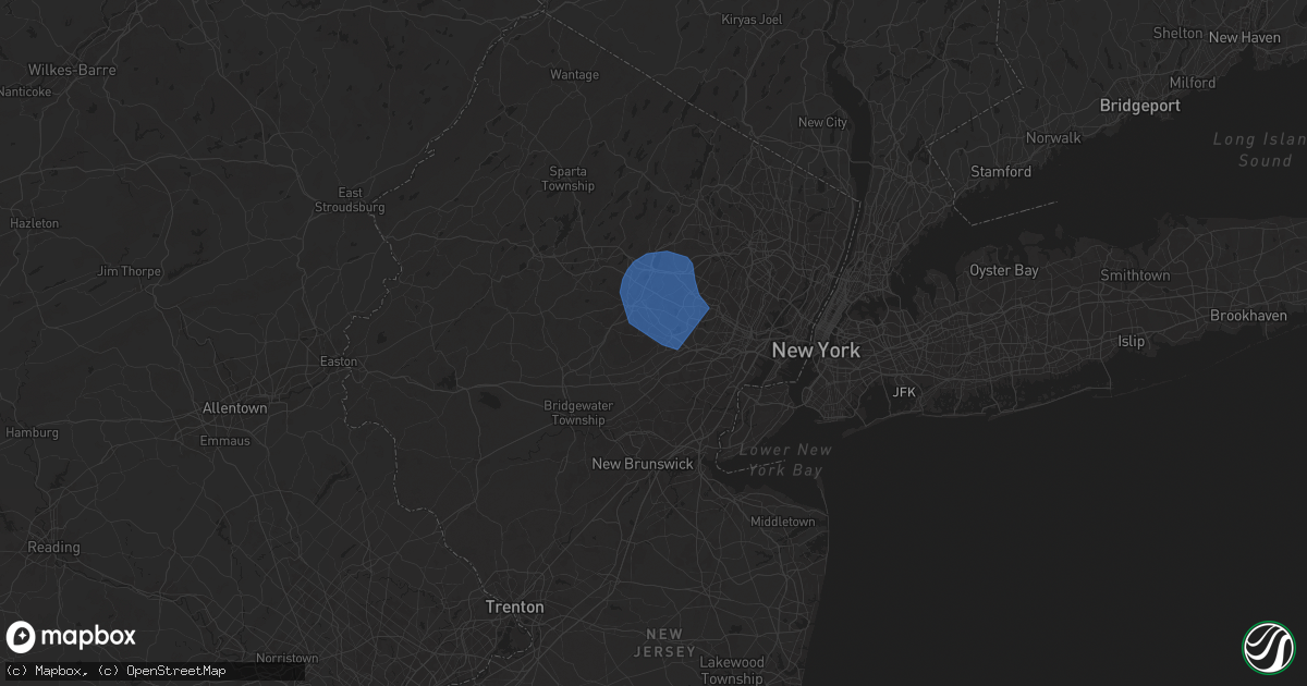 Hail map in Chatham, NJ on July 25, 2025