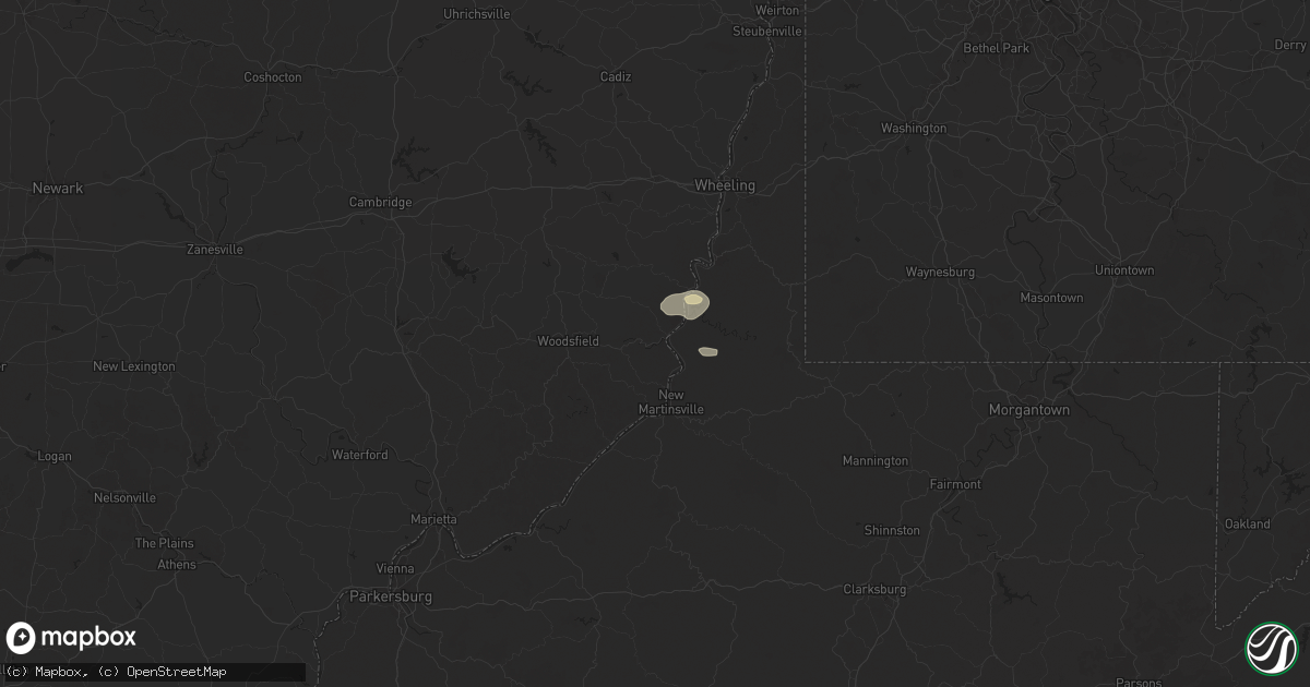 Hail map in Clarington, OH on July 25, 2025