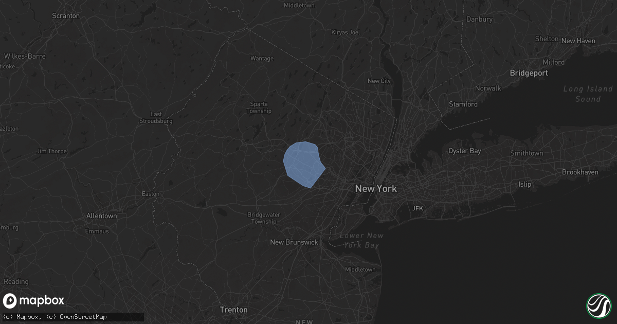 Hail map in East Hanover, NJ on July 25, 2025