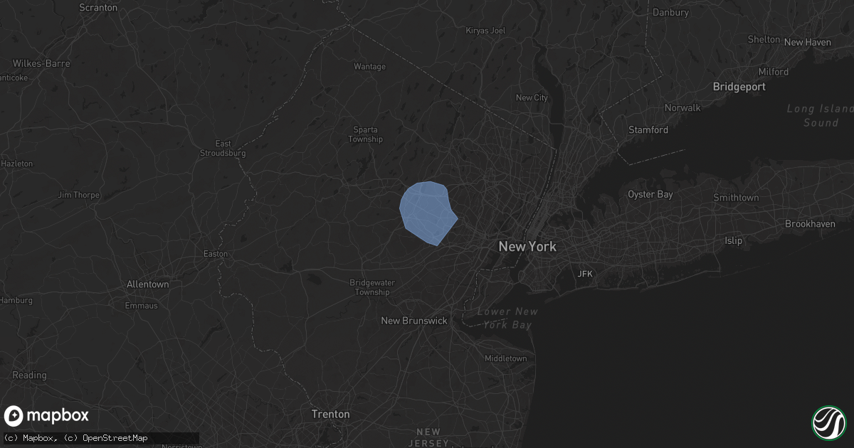Hail map in Florham Park, NJ on July 25, 2025