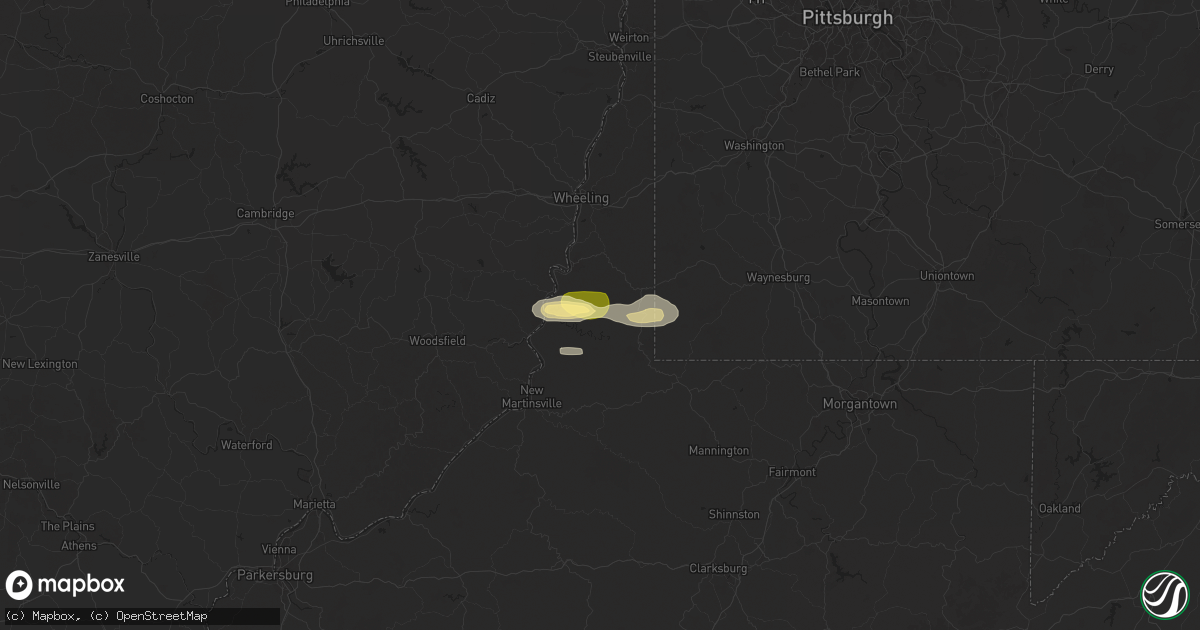 Hail map in Glen Easton, WV on July 25, 2025