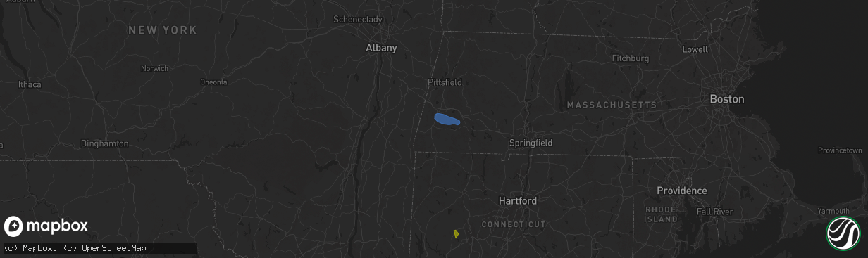 Hail map in Great Barrington, MA on July 25, 2025