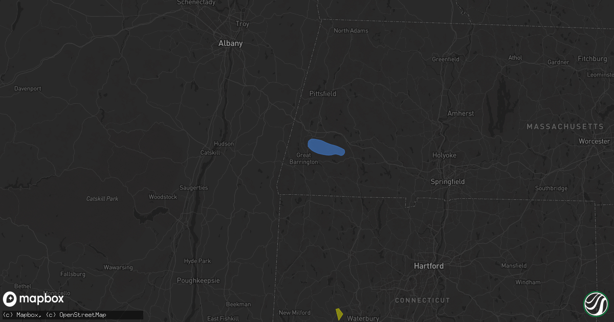 Hail map in Great Barrington, MA on July 25, 2025