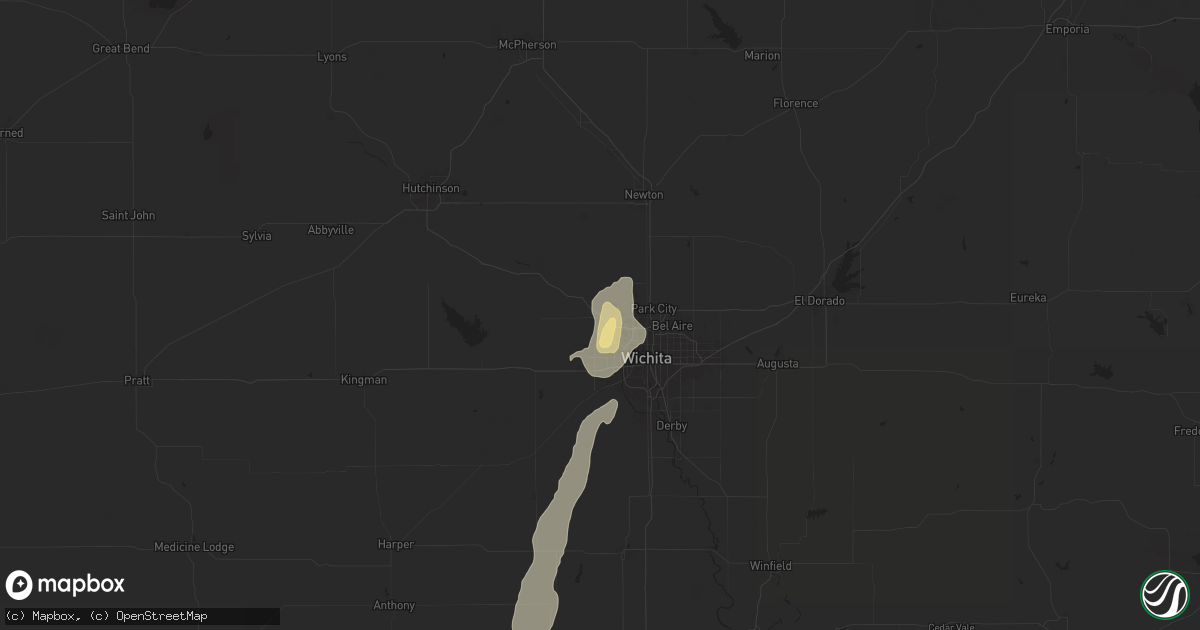 Hail map in Maize, KS on July 25, 2025