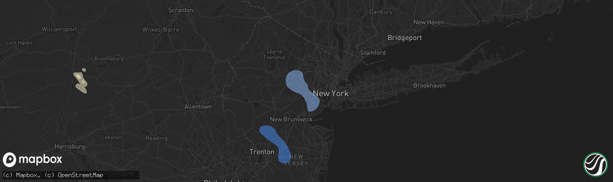 Hail map in Maplewood, NJ on July 25, 2025