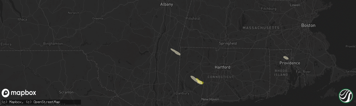 Hail map in Millerton, NY on July 25, 2025