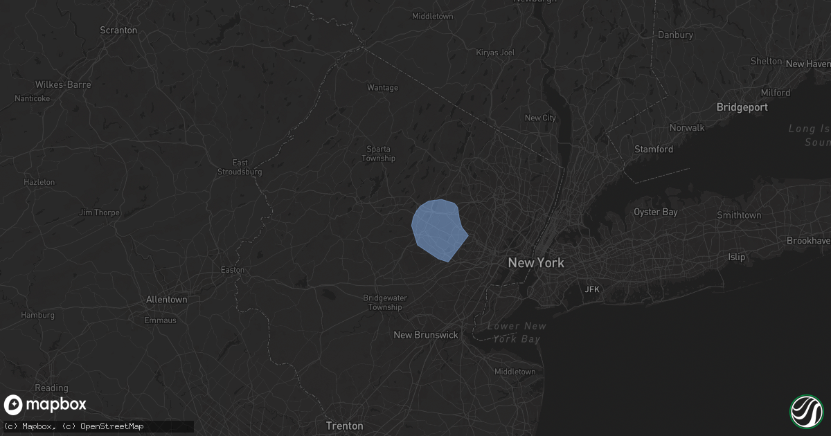 Hail map in Morris Plains, NJ on July 25, 2025