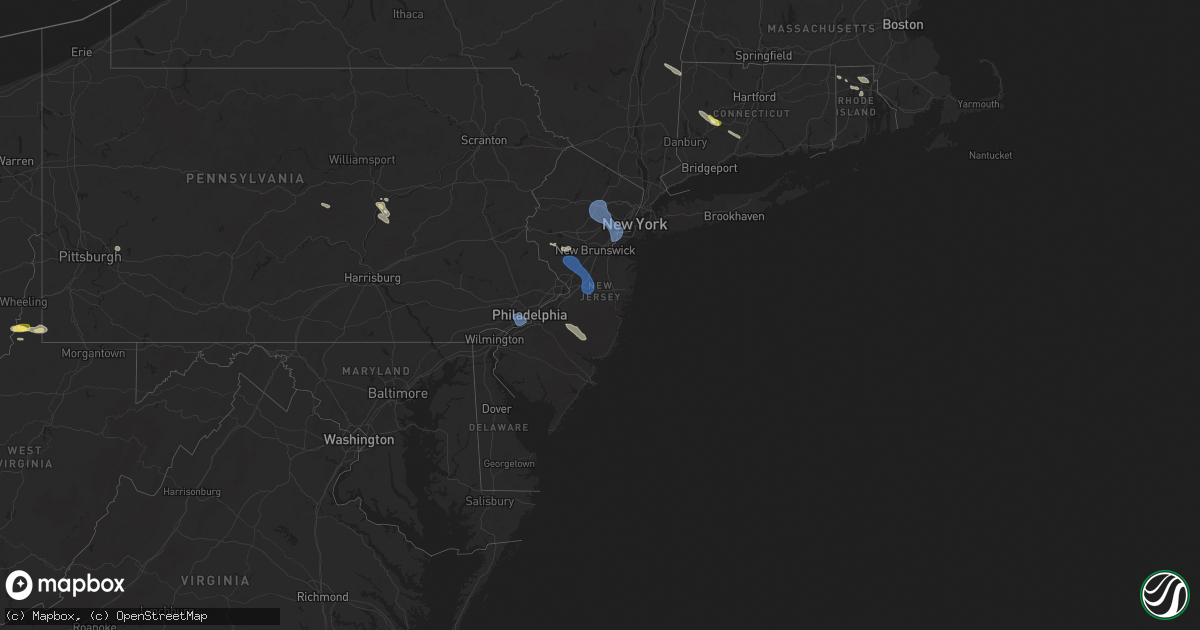 Hail map in New Jersey on July 25, 2025