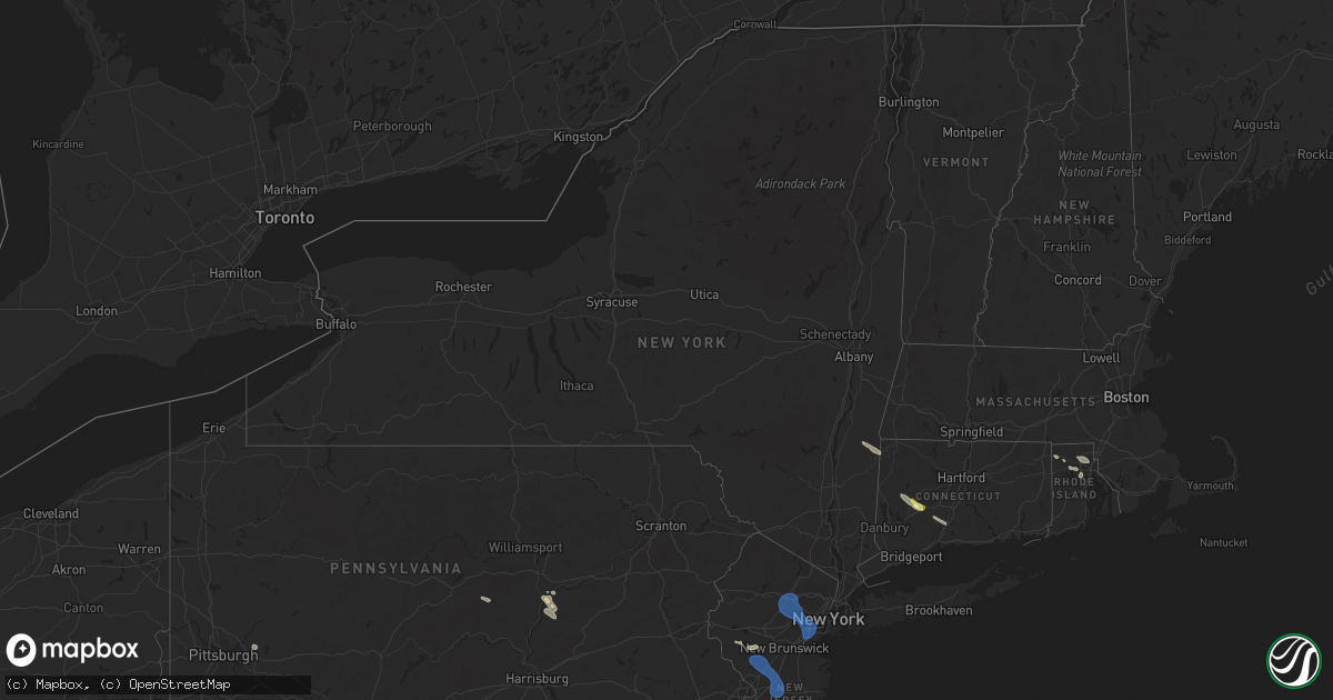 Hail Map in New York on July 25 - Sales Meta