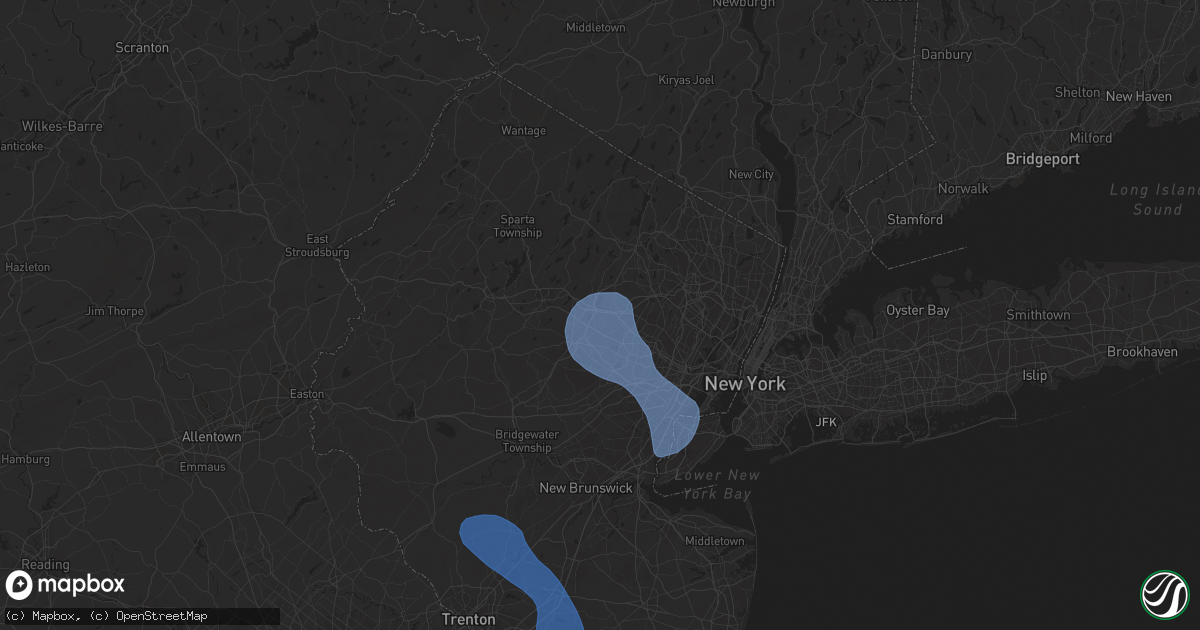 Hail map in Parsippany, NJ on July 25, 2025