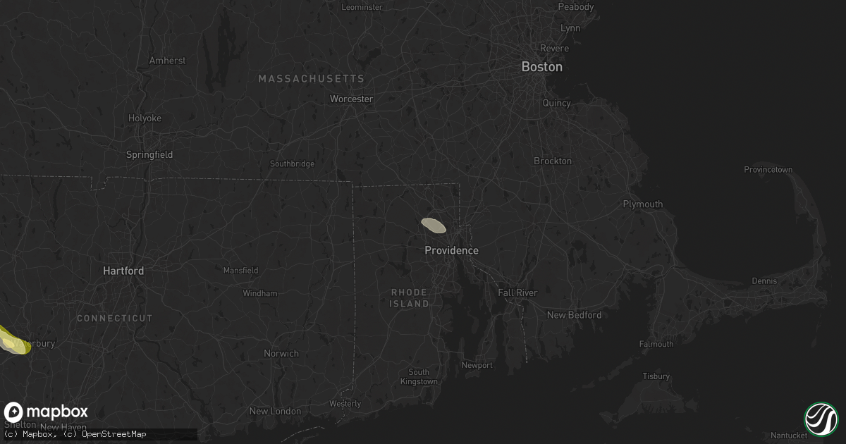 Hail map in Smithfield, RI on July 25, 2025