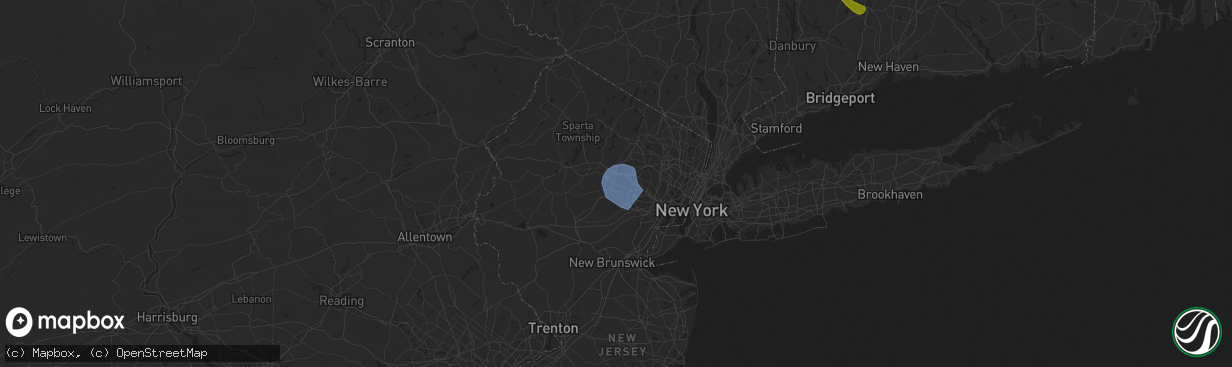 Hail map in Whippany, NJ on July 25, 2025
