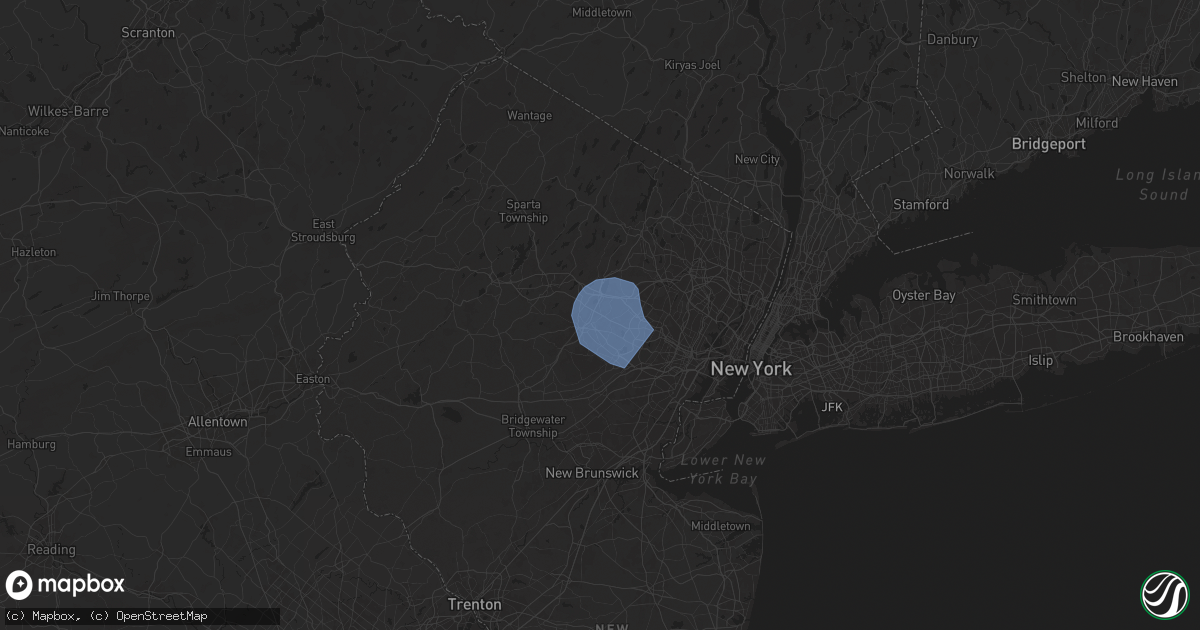 Hail map in Whippany, NJ on July 25, 2025