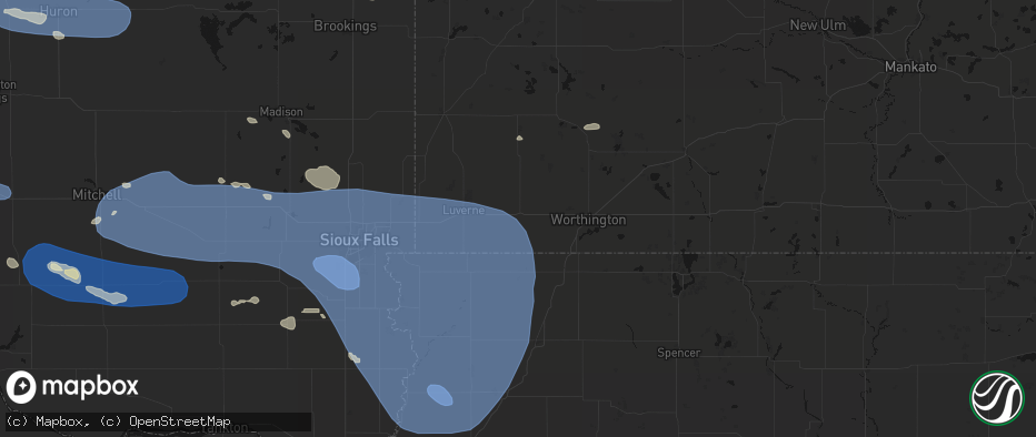 Hail map in Adrian, MN on July 25, 2026