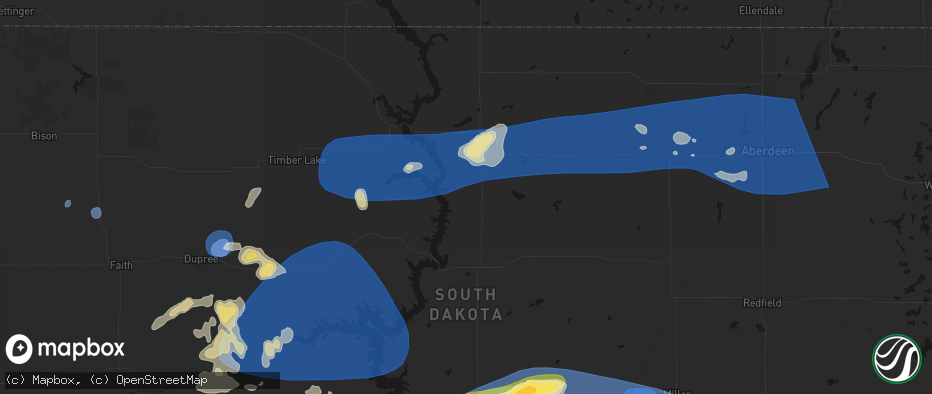 Hail map in Akaska, SD on July 25, 2026