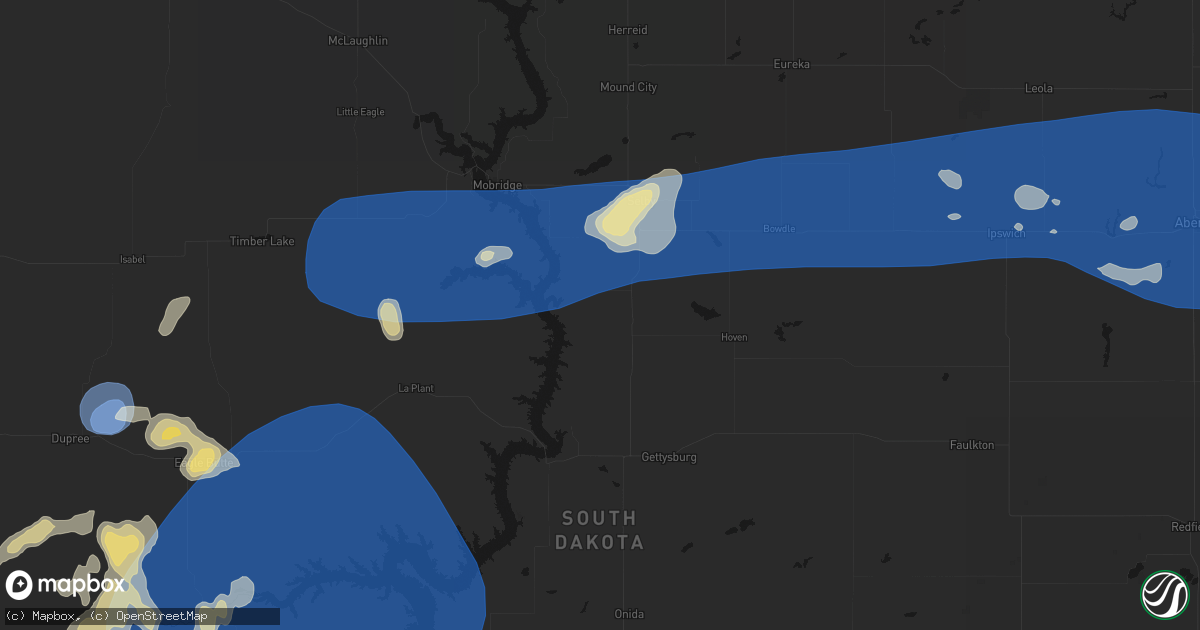 Hail map in Akaska, SD on July 25, 2026