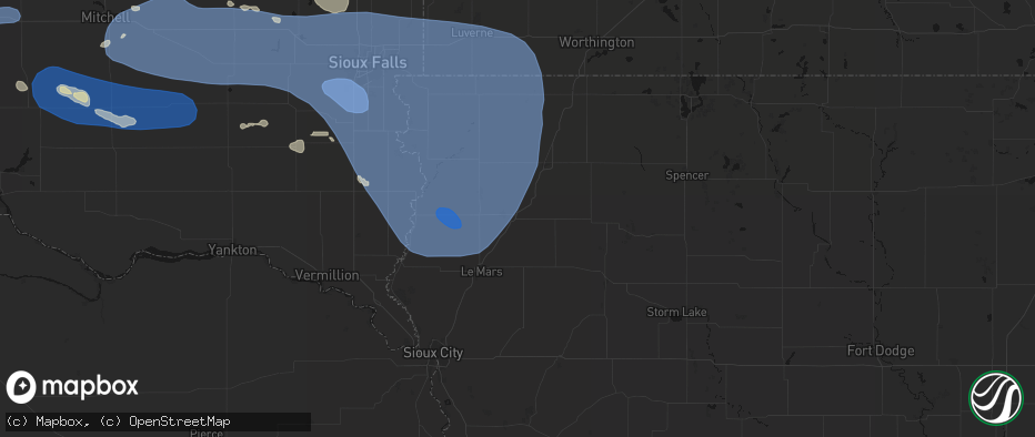 Hail map in Alton, IA on July 25, 2026